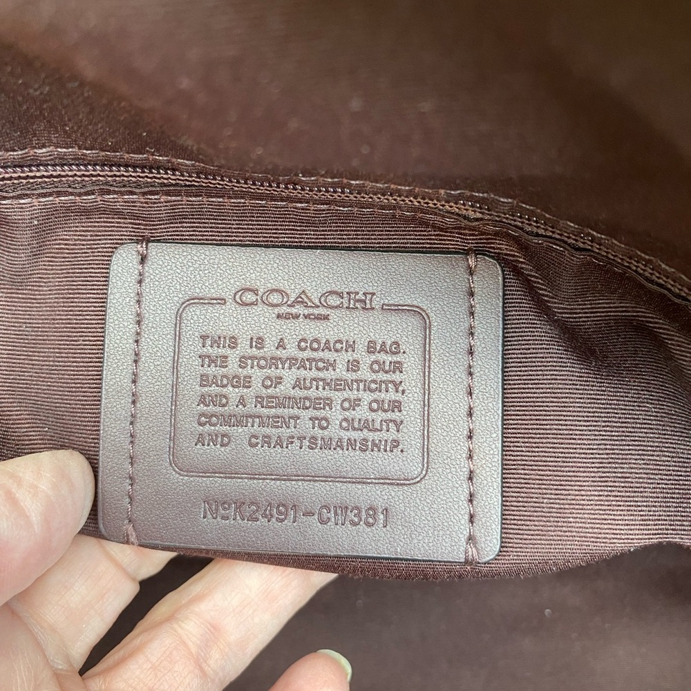 Coach Signature Brown and Black Tote - Picture 6 of 7